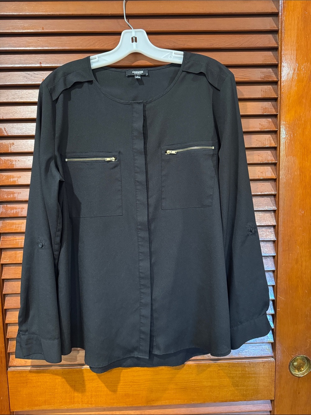 Premise Studio Black button-up blouse